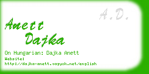 anett dajka business card